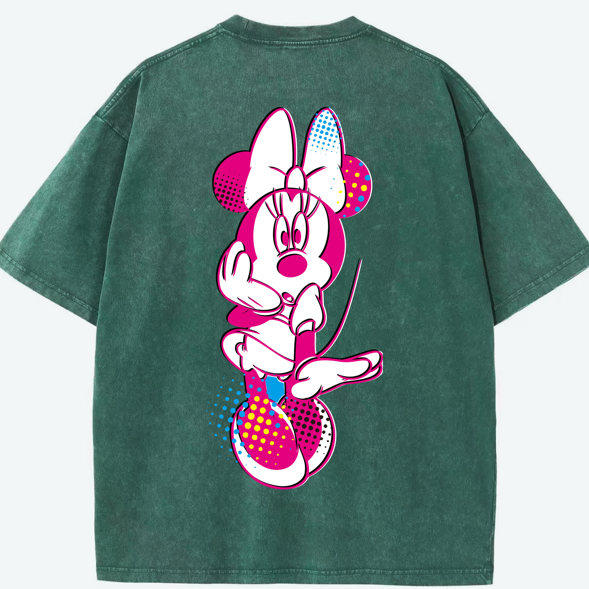 （画像用） ミッキーマウス Mickey Mouse 綿100% ヴィンテージ風 半袖Tシャツ（背面プリント）